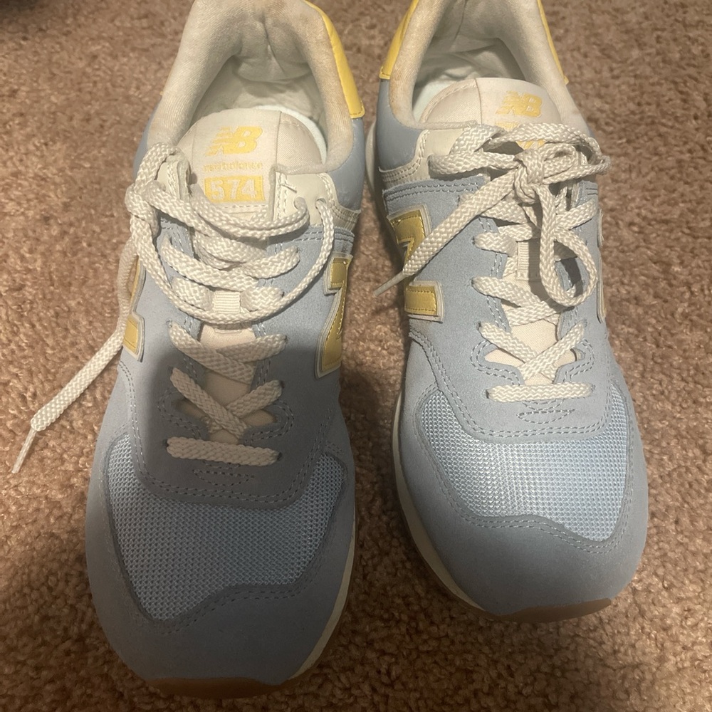 New Balance Light Blue and Yellow Athletic Shoes